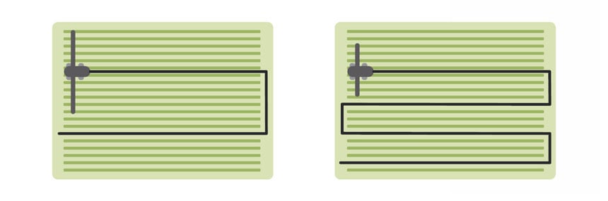 Bracci molto larghi consentono di trattare un appezzamento in metà tempo