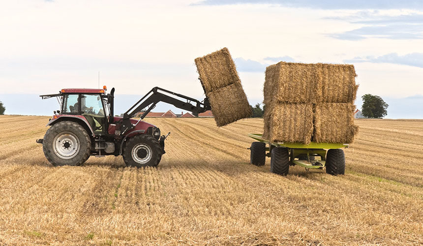 Pneumatici Extra Load per sostenere il carico durante la movimentazione delle balle di paglia